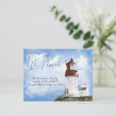 Modernes Leuchtturm von Watercolor Beach Moved Postkarte (Stehend Vorderseite)