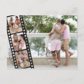Modernes LGBTQ 4 FOTO Filmstrip Save the Date Postkarte (Vorderseite)