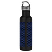 Modernes Libra-Zeichen auf Navy Blue Carbon Fibre Edelstahlflasche (Rückseite)