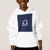 Modernes Libra-Zeichen auf Navy Blue Carbon Fibre Hoodie (Vorderseite)