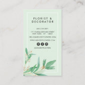 Modernes Licht aquamarin elegant grün botanisch mi Visitenkarte (Rückseite)
