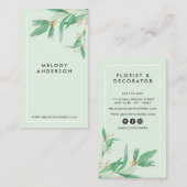 Modernes Licht aquamarin elegant grün botanisch mi Visitenkarte (Vorne/Hinten)