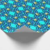 Modernes Licht Blau und Türkis, geflochten Geometr Geschenkpapier (Ecke)