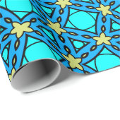 Modernes Licht Blau und Türkis, geflochten Geometr Geschenkpapier (Rolleneckpunkt)