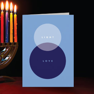 Modernes Licht & Liebe Blau & Navy geflochtene Han Feiertagskarte