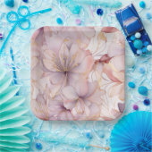 Modernes Licht Lilac Floral Pappteller (Party)