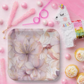 Modernes Licht Lilac Floral Pappteller (Party)