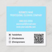 Modernes Licht mit Qr-Code-Reinigungsunternehmen Quadratische Visitenkarte (Rückseite)