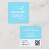 Modernes Licht mit Qr-Code-Reinigungsunternehmen Quadratische Visitenkarte (Vorne/Hinten)