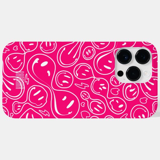 Modernes, lichtdurchlässiges Gesicht Muster Pink S Case-Mate iPhone Hülle (Rückseite (Horizontal))