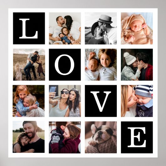 Modernes Liebe 12 Foto Collage Poster (Vorne)
