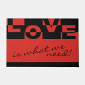 Modernes LIEBE Banner + Ihr Backgr. Ideen Fußmatte (Vorderseite)