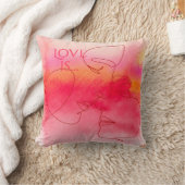 Modernes Liebe Kissen - Aquarelle Kunst (Decke)