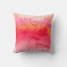 Modernes Liebe Kissen - Aquarelle Kunst