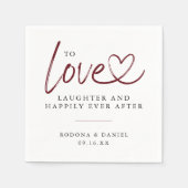 Modernes Liebe-Lachen nach Hochzeit Serviette (Vorderseite)