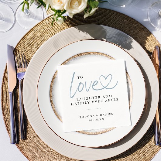 Modernes Liebe-Lachen nach Hochzeit Serviette