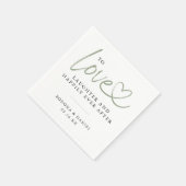 Modernes Liebe-Lachen nach Hochzeit Serviette (Ecke)