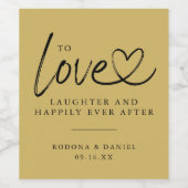 Modernes Liebe-Lachen nach Hochzeit Weinetikett (Einzelnes Label)