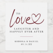 Modernes Liebe-Lachen nach Hochzeit Weinetikett (Einzelnes Label)