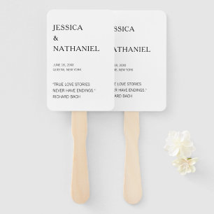 Modernes Liebe Zitat Schwarz-Weiß-Hochzeit Fächer