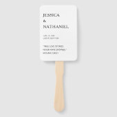 Modernes Liebe Zitat Schwarz-Weiß-Hochzeit Fächer (Vorderseite)