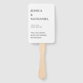 Modernes Liebe Zitat Schwarz-Weiß-Hochzeit Fächer