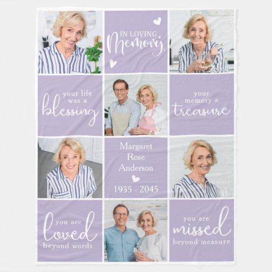 Modernes, LIEBENDES MEMORY 6 Multi-Foto-Memorial G Fleecedecke (Vorderseite)