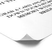 Modernes Lieblingsgedächtnis mit der Brautspielkar Poster (Ecke)