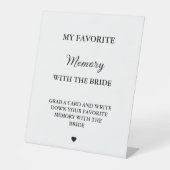 Modernes Lieblingsgedächtnis mit der Brautspielkar Sockelschild (Vorderseite)