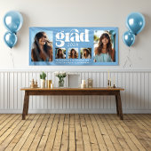 Modernes Light Blue Abschluss FotoCollage Banner