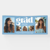 Modernes Light Blue Abschluss FotoCollage Banner (Horizontal)