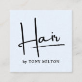 Modernes Light Blue Black Bold Friseursalon Quadratische Visitenkarte (Vorderseite)