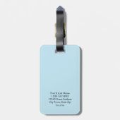 Modernes Light Blue Minimal Monogram kundenspezifi Gepäckanhänger (Rückseite vertikal)