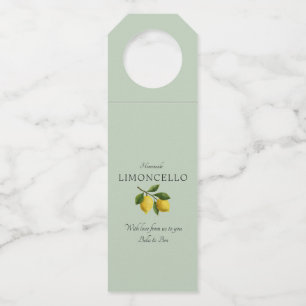Modernes Light Green Lemon Event Wedding Limoncell Flaschenanhänger