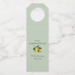 Modernes Light Green Lemon Event Wedding Limoncell Flaschenanhänger