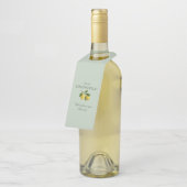 Modernes Light Green Lemon Event Wedding Limoncell Flaschenanhänger (Angewinkelt)