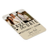 Modernes Light Tan Save the Date 2 Foto Hochzeit Magnet (Rechte Seite)