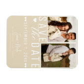 Modernes Light Tan Save the Date 2 Foto Hochzeit Magnet (Horizontal)