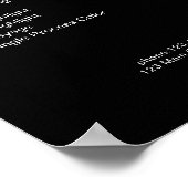 Modernes Lightpink Black Glitzer Preislisten Poster (Ecke)