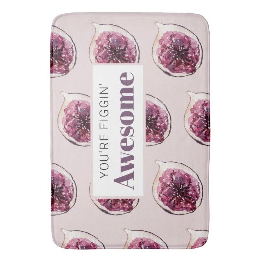 Modernes Lila Abb. Muster und Sie sind Figgin' Pha Badematte (Vorderseite Vertikal)