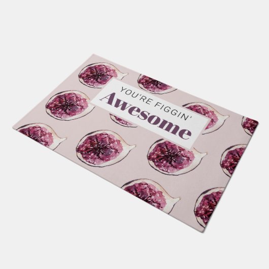 Modernes Lila Abb. Muster und Sie sind Figgin' Pha Fußmatte (Schrägansicht)