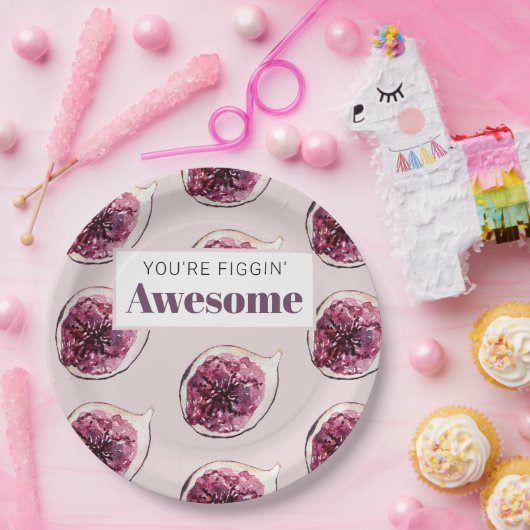 Modernes Lila Abb. Muster und Sie sind Figgin' Pha Pappteller (Party)