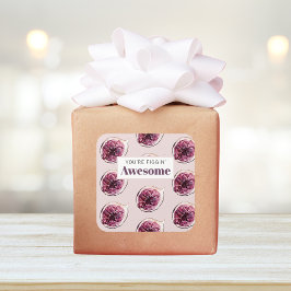 Modernes Lila Abb. Muster und Sie sind Figgin' Pha Quadratischer Aufkleber