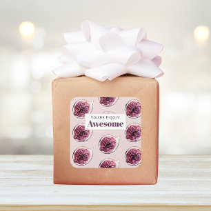 Modernes Lila Abb. Muster und Sie sind Figgin' Pha Quadratischer Aufkleber