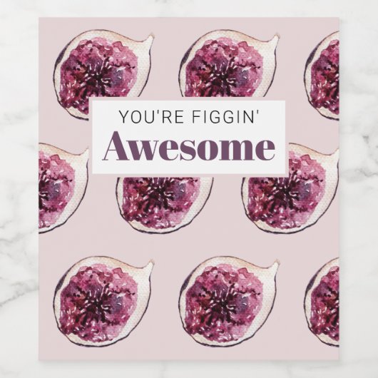 Modernes Lila Abb. Muster und Sie sind Figgin' Pha Weinetikett (Einzelnes Label)