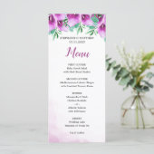 Modernes, Lila Abendmenü von Calla Lily Menükarte (Stehend Vorderseite)