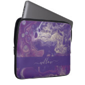Modernes Lila Abstraktes Farbdruckverfahren Art Mo Laptopschutzhülle (Vorne Rechts)