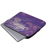 Modernes Lila Abstraktes Farbdruckverfahren Art Mo Laptopschutzhülle (Vorne Knopf)