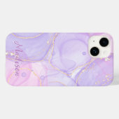 Modernes Lila Abstraktes Personalisiert Case-Mate iPhone Hülle (Rückseite (Horizontal))