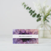 Modernes lila amethyst Edelstein geode Mineral Visitenkarte (Stehend Vorderseite)